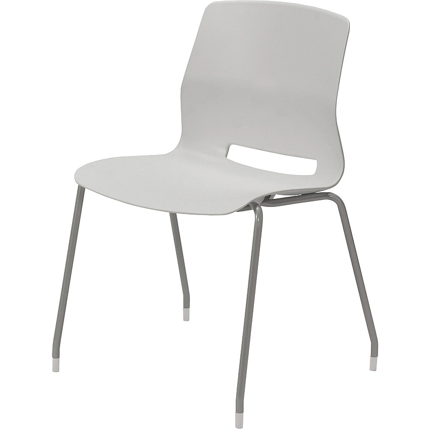 KFI Swey Collection 4-leg Armless Stool Light Gray Seat Color - Polypropylene Seat Material - Light Gray Back Color - Polypropylene Back Material - Silver Frame Color - Stainless Steel Frame Material - Four-legged Base - 1 Each (2700P13)