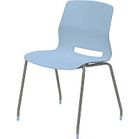 KFI Swey Collection 4-leg Armless Stool Sky Blue Seat Color - Polypropylene Seat Material - Sky Blue Back Color - Polypropylene Back Material - Silver Frame Color - Stainless Steel Frame Material - Four-legged Base - 1 Each (2700P35)