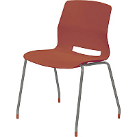 KFI Swey Collection 4-leg Armless Stool Coral Seat Color - Polypropylene Seat Material - Coral Back Color - Polypropylene Back Material - Silver Frame Color - Stainless Steel Frame Material - Four-legged Base - 1 Each (2700P41)