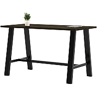KFI Midtown Solid Wood Top Cafe Table Espresso Rectangle Top - 72