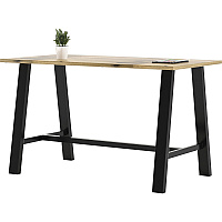 KFI Midtown Solid Wood Top Cafe Table Natural Rectangle Top - 72