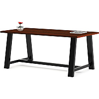 KFI Midtown 36x84x30 HPL Top Table Maple Rectangle Top - Cross Beam Base - 84