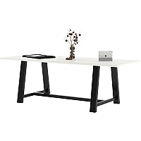 KFI Midtown 36x96x30 HPL Top Table White Rectangle Top - Cross Beam Base - 96" Table Top Length x 36" Table Top Width - 30" Height - Assembly Required - High Pressure Laminate (HPL) Top Material - 1 Each (3696MT30D354)