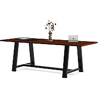 KFI Midtown 36x96x30 HPL Top Table Maple Rectangle Top - Cross Beam Base - 96" Table Top Length x 36" Table Top Width - 30" Height - Assembly Required - High Pressure Laminate (HPL) Top Material - 1 Each (3696MT30M)