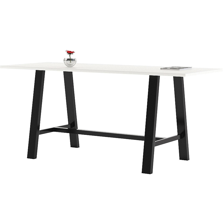KFI Midtown 36x96x41 HPL Top Table White Rectangle Top - Cross Beam Base - 96" Table Top Length x 36" Table Top Width - 41" Height - Assembly Required - High Pressure Laminate (HPL) Top Material - 1 Each (3696MT41D354)