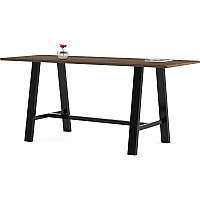KFI Midtown 36x96x41 HPL Top Table Teak Rectangle Top - Cross Beam Base - 96" Table Top Length x 36" Table Top Width - 41" Height - Assembly Required - High Pressure Laminate (HPL) Top Material - 1 Each (3696MT41ST)