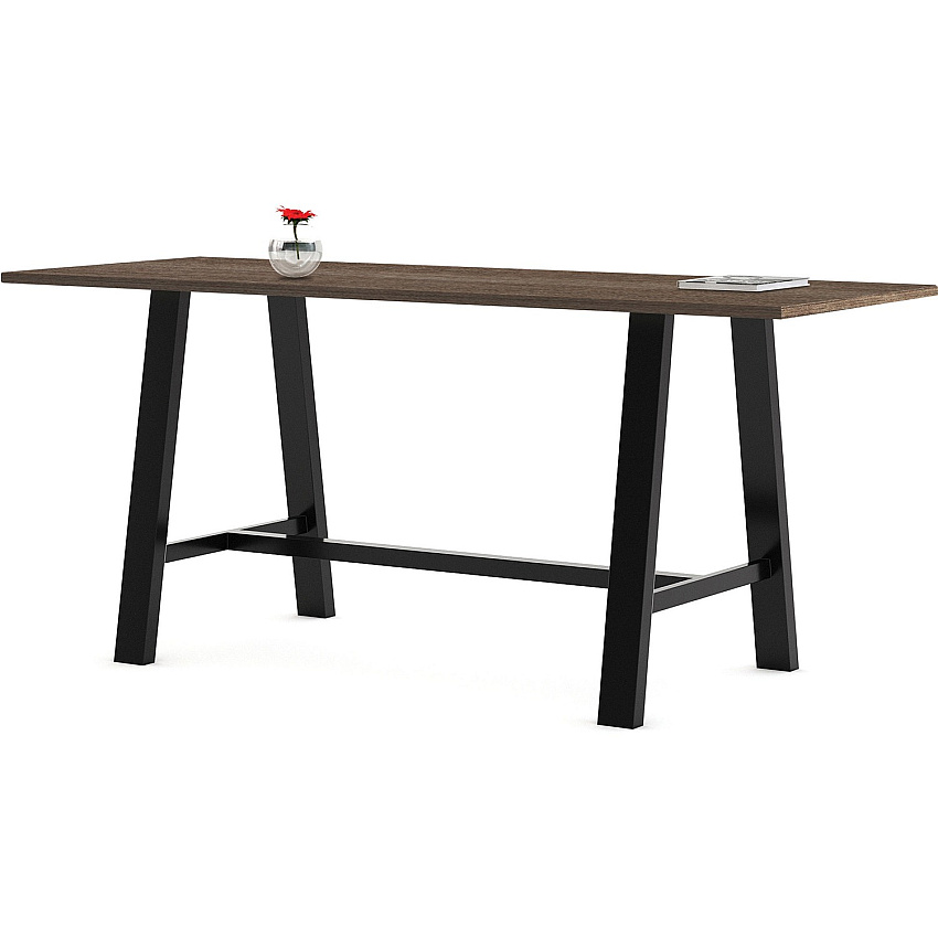 KFI Midtown 36x96x41 HPL Top Table Teak Rectangle Top - Cross Beam Base - 96" Table Top Length x 36" Table Top Width - 41" Height - Assembly Required - High Pressure Laminate (HPL) Top Material - 1 Each (3696MT41ST)