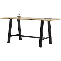 KFI Midtown Solid Wood Top Cafe Table Natural Rectangle Top - 96" Table Top Length x 36" Table Top Width - 41" Height - Assembly Required - Poplar Wood Top Material - 1 Each (3696MTLFTN41)