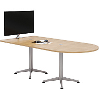 KFI Powered Horseshoe Table High Pressure Laminate (HPL) Rectangle, Natural Top - Column Leg Base - 84" Table Top Length x 42" Table Top Width - Assembly Required - 1 Each (4284HB4NADZC)