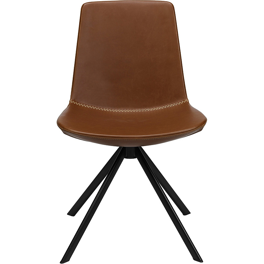 KFI Zoso Faux Leather Stitched Guest Chair Saddle Seat Color - Faux Leather, High Density Foam (HDF) Seat Material - Saddle Back Color - Faux Leather, High Density Foam (HDF) Back Material - Powder Coated, Black Frame Color - Carbon Steel Fra (6700SADDLE)