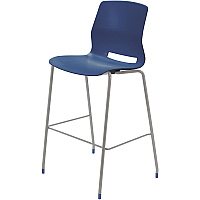 KFI Swey Collection 30" Multipurpose Stool Navy Seat Color - Polypropylene Seat Material - Navy Back Color - Polypropylene Back Material - Silver Frame Color - Stainless Steel Frame Material - Four-legged Base - 1 Each (BR2700P03)