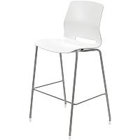 KFI Swey Collection 30" Multipurpose Stool White Seat Color - Polypropylene Seat Material - White Back Color - Polypropylene Back Material - Silver Frame Color - Stainless Steel Frame Material - Four-legged Base - 1 Each (BR2700P08)