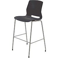 KFI Swey Collection 30" Multipurpose Stool Black Seat Color - Polypropylene Seat Material - Black Back Color - Polypropylene Back Material - Silver Frame Color - Stainless Steel Frame Material - Four-legged Base - 1 Each (BR2700P10)