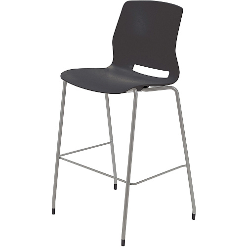 KFI Swey Collection 30" Multipurpose Stool Black Seat Color - Polypropylene Seat Material - Black Back Color - Polypropylene Back Material - Silver Frame Color - Stainless Steel Frame Material - Four-legged Base - 1 Each (BR2700P10)