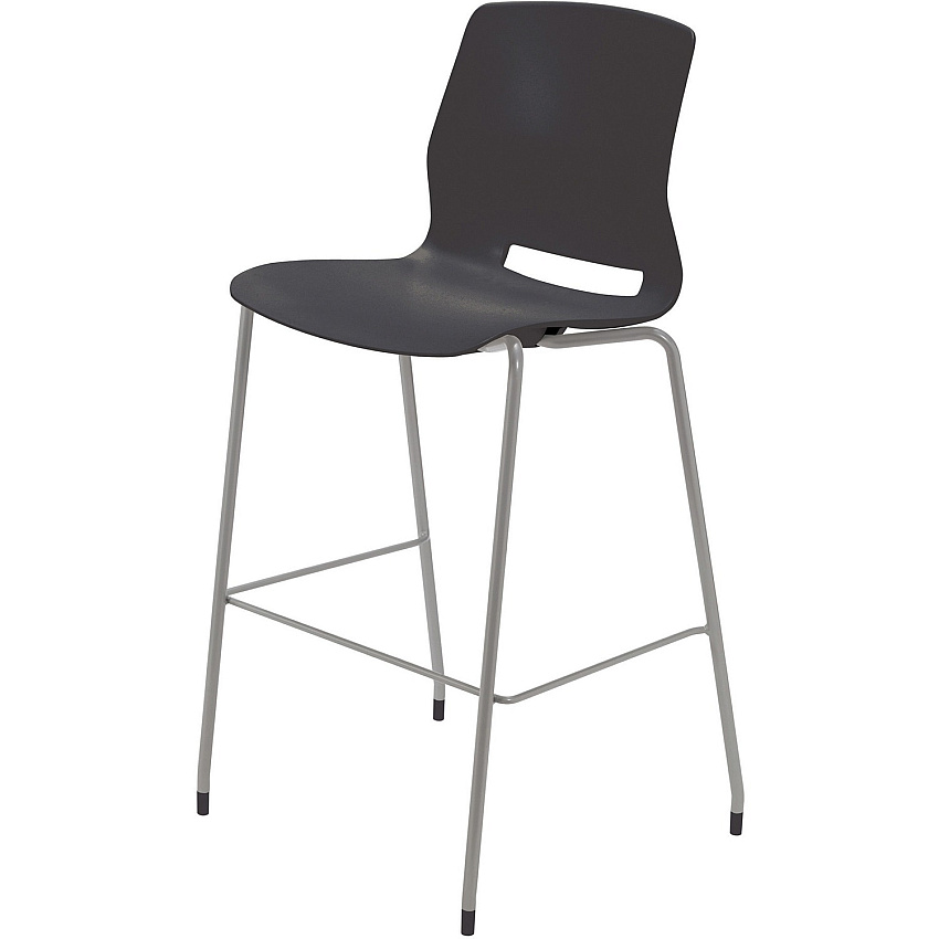 KFI Swey Collection 30" Multipurpose Stool Black Seat Color - Polypropylene Seat Material - Black Back Color - Polypropylene Back Material - Silver Frame Color - Stainless Steel Frame Material - Four-legged Base - 1 Each (BR2700P10)