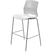 KFI Swey Collection 30" Multipurpose Stool Light Gray Seat Color - Polypropylene Seat Material - Light Gray Back Color - Polypropylene Back Material - Silver Frame Color - Stainless Steel Frame Material - Four-legged Base - 1 Each (BR2700P13)