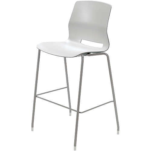 KFI Swey Collection 30" Multipurpose Stool Light Gray Seat Color - Polypropylene Seat Material - Light Gray Back Color - Polypropylene Back Material - Silver Frame Color - Stainless Steel Frame Material - Four-legged Base - 1 Each (BR2700P13)