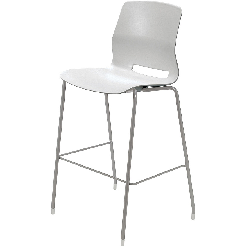 KFI Swey Collection 30" Multipurpose Stool Light Gray Seat Color - Polypropylene Seat Material - Light Gray Back Color - Polypropylene Back Material - Silver Frame Color - Stainless Steel Frame Material - Four-legged Base - 1 Each (BR2700P13)