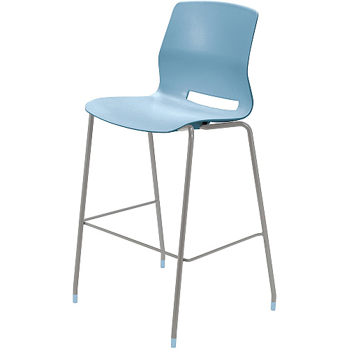 KFI Swey Collection 30" Multipurpose Stool Sky Blue Seat Color - Polypropylene Seat Material - Sky Blue Back Color - Polypropylene Back Material - Silver Frame Color - Stainless Steel Frame Material - Four-legged Base - 1 Each (BR2700P35)