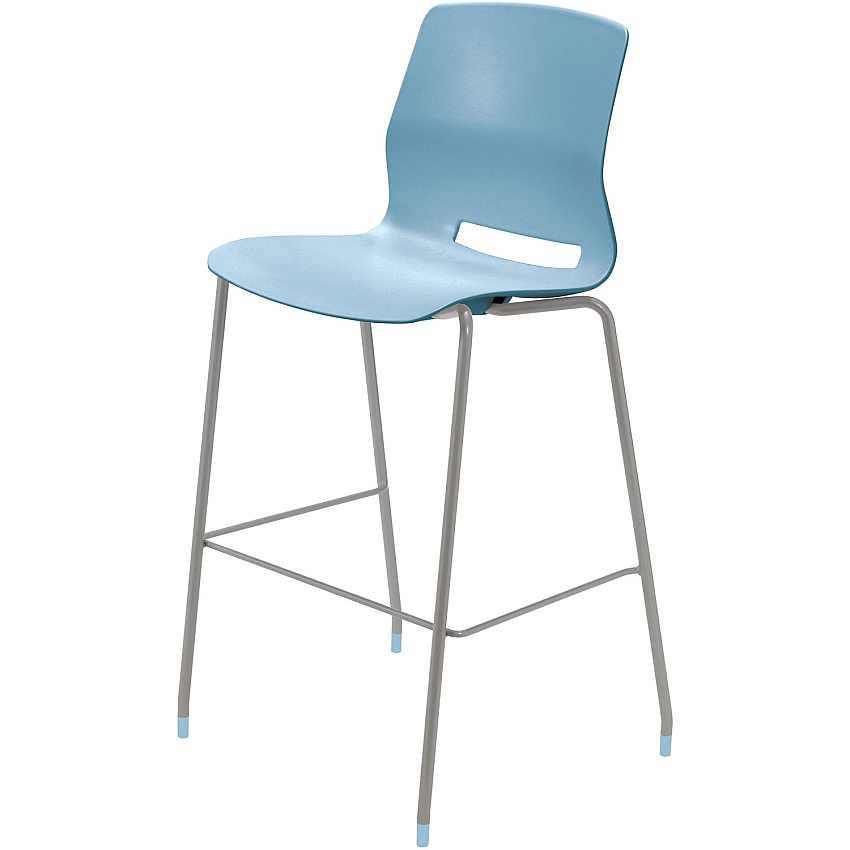 KFI Swey Collection 30" Multipurpose Stool Sky Blue Seat Color - Polypropylene Seat Material - Sky Blue Back Color - Polypropylene Back Material - Silver Frame Color - Stainless Steel Frame Material - Four-legged Base - 1 Each (BR2700P35)