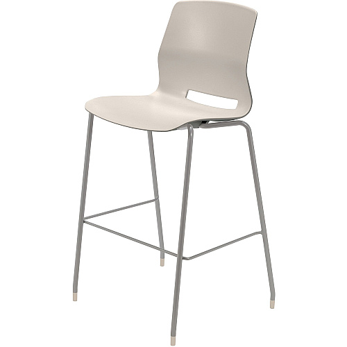 KFI Swey Collection 30" Multipurpose Stool Moonbeam Seat Color - Polypropylene Seat Material - Moonbeam Back Color - Polypropylene Back Material - Silver Frame Color - Stainless Steel Frame Material - Four-legged Base - 1 Each (BR2700P45)
