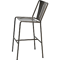 KFI Stackable Indoor Barstool Natural Steel Seat Color - Natural Steel Back Color - Steel Frame Material - Four-legged Base - 1 Carton (BR6200)