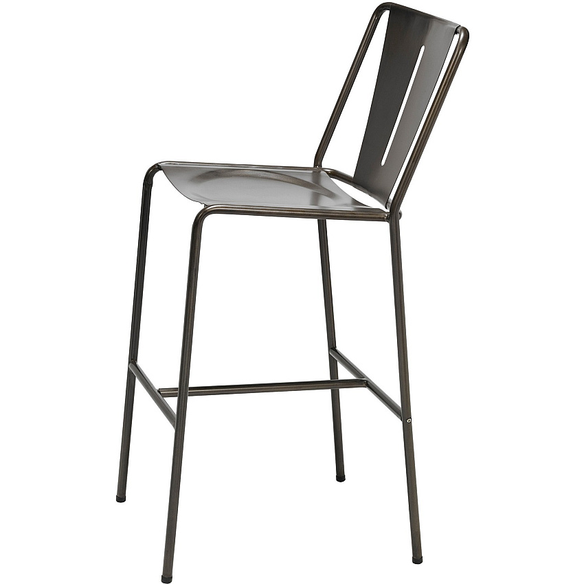 KFI Stackable Indoor Barstool Natural Steel Seat Color - Natural Steel Back Color - Steel Frame Material - Four-legged Base - 1 Carton (BR6200)