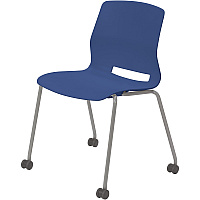 KFI Swey Armless Multipurpose Stool Navy Seat Color - Polypropylene Seat Material - Navy Back Color - Polypropylene Back Material - Silver Frame Color - Stainless Steel Frame Material - Four-legged Base - 1 Each (CS2700P03)
