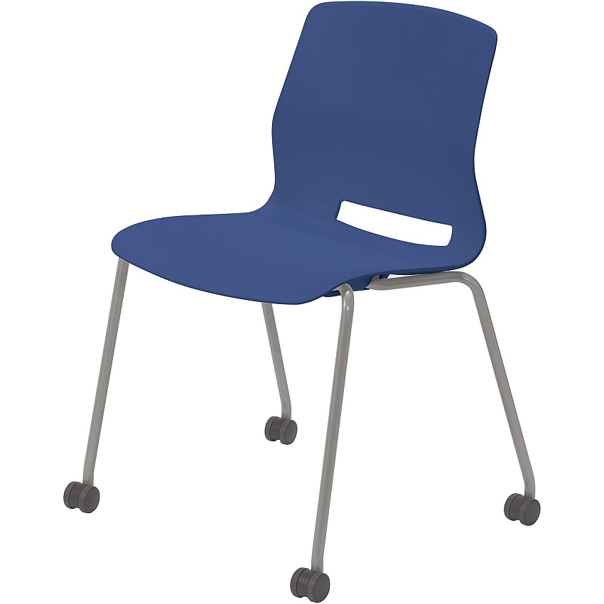 KFI Swey Armless Multipurpose Stool Navy Seat Color - Polypropylene Seat Material - Navy Back Color - Polypropylene Back Material - Silver Frame Color - Stainless Steel Frame Material - Four-legged Base - 1 Each (CS2700P03)