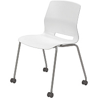 KFI Swey Armless Multipurpose Stool White Seat Color - Polypropylene Seat Material - White Back Color - Polypropylene Back Material - Silver Frame Color - Stainless Steel Frame Material - Four-legged Base - 1 Each (CS2700P08)