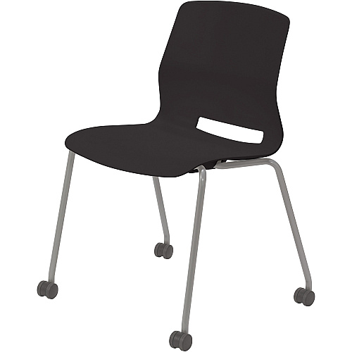 KFI Swey Armless Multipurpose Stool Black Seat Color - Polypropylene Seat Material - Black Back Color - Polypropylene Back Material - Silver Frame Color - Stainless Steel Frame Material - Four-legged Base - 1 Each (CS2700P10)