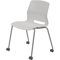 KFI Swey Armless Multipurpose Stool Light Gray Seat Color - Polypropylene Seat Material - Light Gray Back Color - Polypropylene Back Material - Silver Frame Color - Stainless Steel Frame Material - Four-legged Base - 1 Each (CS2700P13)