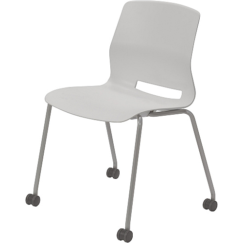 KFI Swey Armless Multipurpose Stool Light Gray Seat Color - Polypropylene Seat Material - Light Gray Back Color - Polypropylene Back Material - Silver Frame Color - Stainless Steel Frame Material - Four-legged Base - 1 Each (CS2700P13)