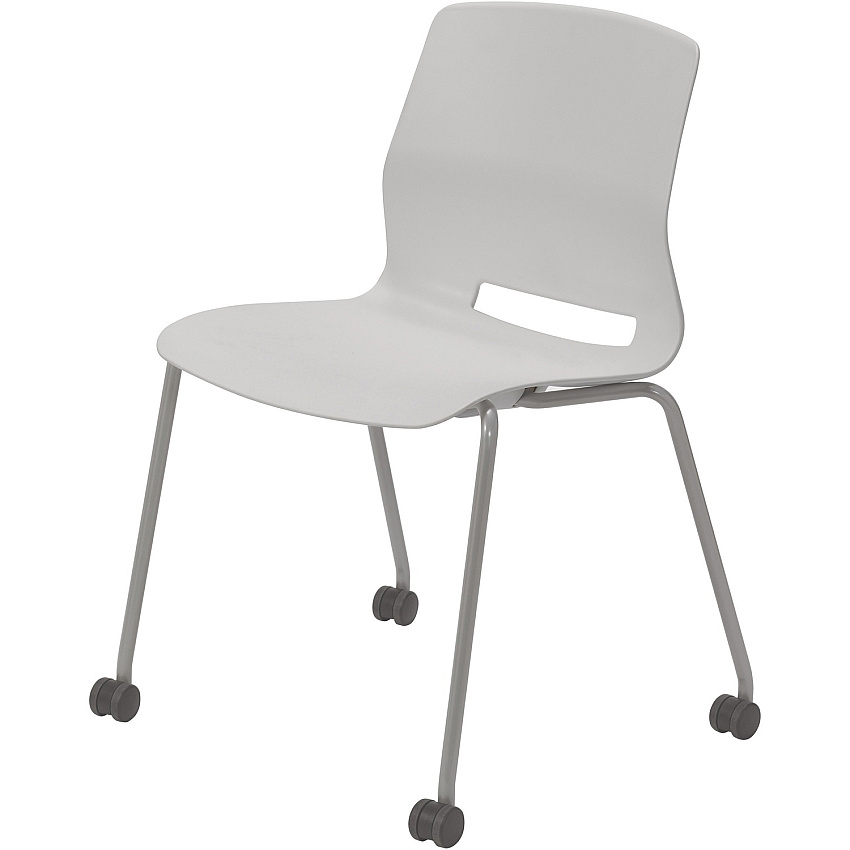 KFI Swey Armless Multipurpose Stool Light Gray Seat Color - Polypropylene Seat Material - Light Gray Back Color - Polypropylene Back Material - Silver Frame Color - Stainless Steel Frame Material - Four-legged Base - 1 Each (CS2700P13)