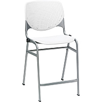 KFI Kool Counter-Height Stackable Stool White Seat Color - Polypropylene Seat Material - White Back Color - Polypropylene, Aluminum Alloy Back Material - Powder Coated Silver Frame Color - Cold Rolled Steel Frame Material - Four-legged Base -  (CT2300P08)