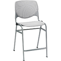 KFI Kool Counter-Height Stackable Stool Light Gray Seat Color - Polypropylene Seat Material - Light Gray Back Color - Polypropylene, Aluminum Alloy Back Material - Powder Coated Silver Frame Color - Cold Rolled Steel Frame Material - Four-legg (CT2300P13)