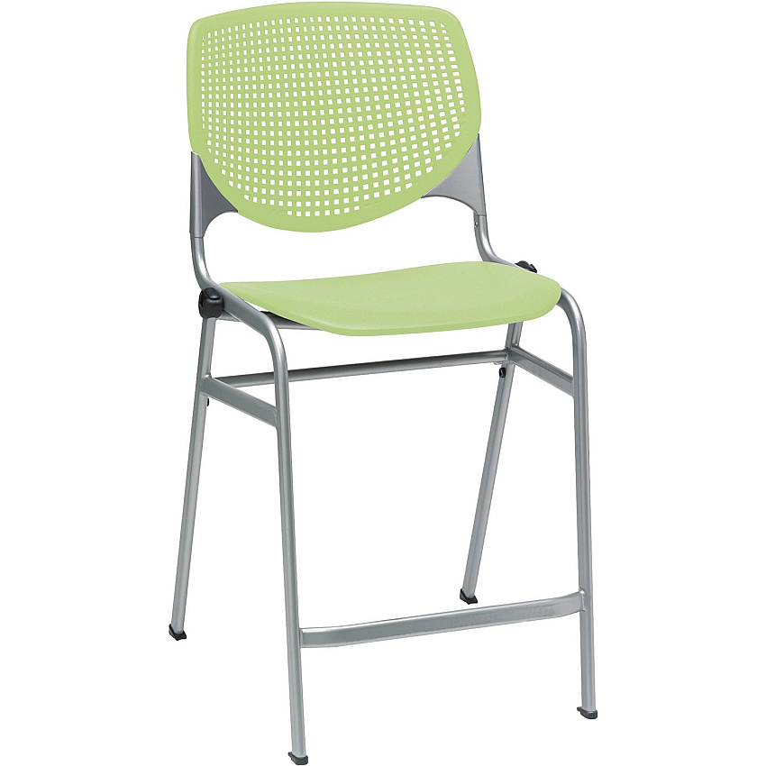 KFI Kool Counter-Height Stackable Stool Lime Green Seat Color - Polypropylene Seat Material - Lime Green Back Color - Polypropylene, Aluminum Alloy Back Material - Powder Coated Silver Frame Color - Cold Rolled Steel Frame Material - Four-legg (CT2300P14)