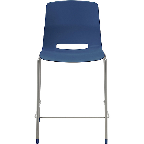 KFI Swey Collection 25" Multipurpose Stool Navy Seat Color - Polypropylene Seat Material - Navy Back Color - Polypropylene Back Material - Silver Frame Color - Steel Frame Material - Four-legged Base - 1 Each (CT2700P03)