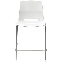 KFI Swey Collection 25" Multipurpose Stool White Seat Color - Polypropylene Seat Material - White Back Color - Polypropylene Back Material - Silver Frame Color - Steel Frame Material - Four-legged Base - 1 Each (CT2700P08)