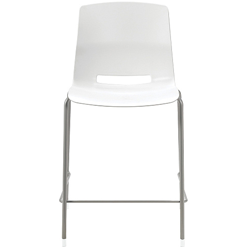 KFI Swey Collection 25" Multipurpose Stool White Seat Color - Polypropylene Seat Material - White Back Color - Polypropylene Back Material - Silver Frame Color - Steel Frame Material - Four-legged Base - 1 Each (CT2700P08)