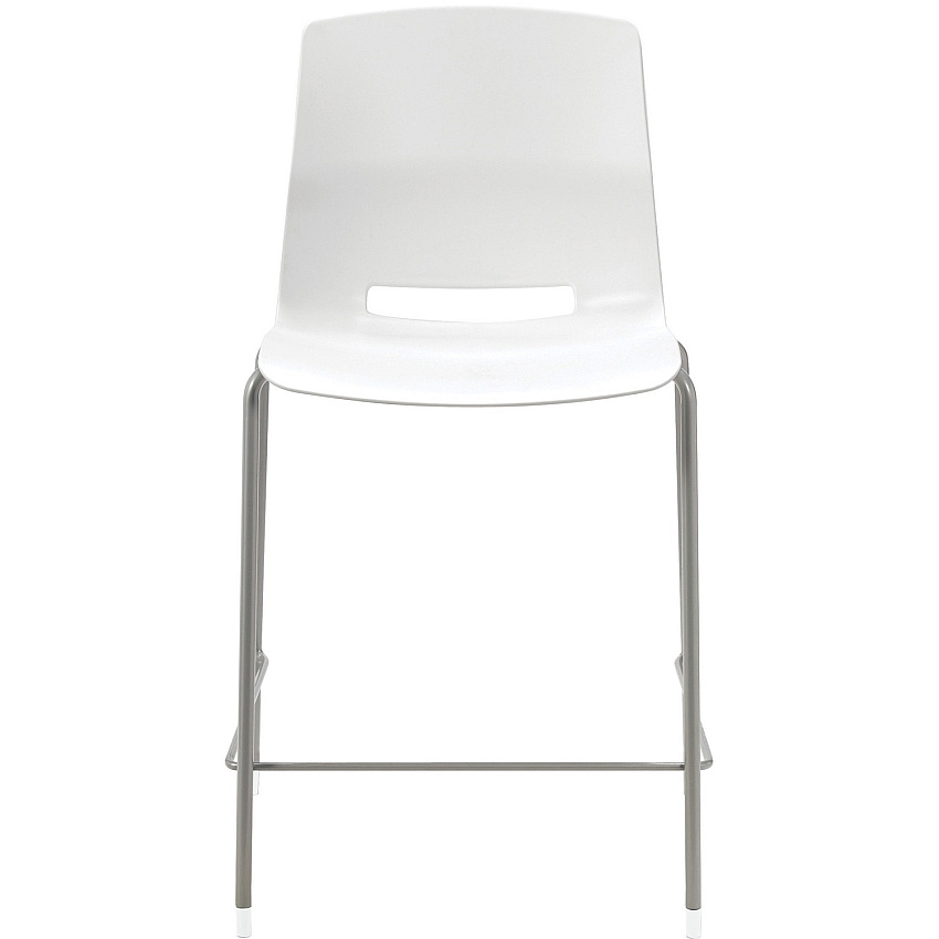 KFI Swey Collection 25" Multipurpose Stool White Seat Color - Polypropylene Seat Material - White Back Color - Polypropylene Back Material - Silver Frame Color - Steel Frame Material - Four-legged Base - 1 Each (CT2700P08)