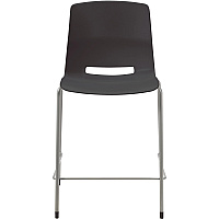 KFI Swey Collection 25" Multipurpose Stool Black Seat Color - Polypropylene Seat Material - Black Back Color - Polypropylene Back Material - Silver Frame Color - Steel Frame Material - Four-legged Base - 1 Each (CT2700P10)