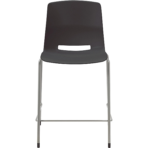 KFI Swey Collection 25" Multipurpose Stool Black Seat Color - Polypropylene Seat Material - Black Back Color - Polypropylene Back Material - Silver Frame Color - Steel Frame Material - Four-legged Base - 1 Each (CT2700P10)
