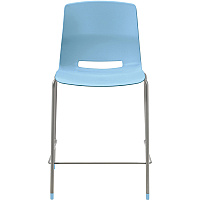 KFI Swey Collection 25" Multipurpose Stool Sky Blue Seat Color - Polypropylene Seat Material - Sky Blue Back Color - Polypropylene Back Material - Silver Frame Color - Steel Frame Material - Four-legged Base - 1 Each (CT2700P35)