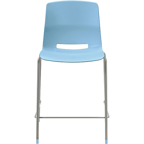 KFI Swey Collection 25" Multipurpose Stool Sky Blue Seat Color - Polypropylene Seat Material - Sky Blue Back Color - Polypropylene Back Material - Silver Frame Color - Steel Frame Material - Four-legged Base - 1 Each (CT2700P35)