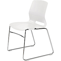 KFI Swey Collection Sled Base Chair White Seat Color - Polypropylene Seat Material - White Back Color - Polypropylene Back Material - Silver Frame Color - Stainless Steel Frame Material - Sled Base - 1 Each (SL2700P08)