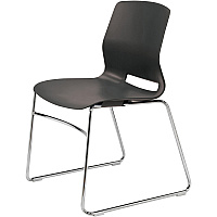 KFI Swey Collection Sled Base Chair Black Seat Color - Polypropylene Seat Material - Black Back Color - Polypropylene Back Material - Silver Frame Color - Stainless Steel Frame Material - Sled Base - 1 Each (SL2700P10)
