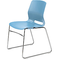 KFI Swey Collection Sled Base Chair Sky Blue Seat Color - Polypropylene Seat Material - Sky Blue Back Color - Polypropylene Back Material - Silver Frame Color - Stainless Steel Frame Material - Sled Base - 1 Each (SL2700P35)