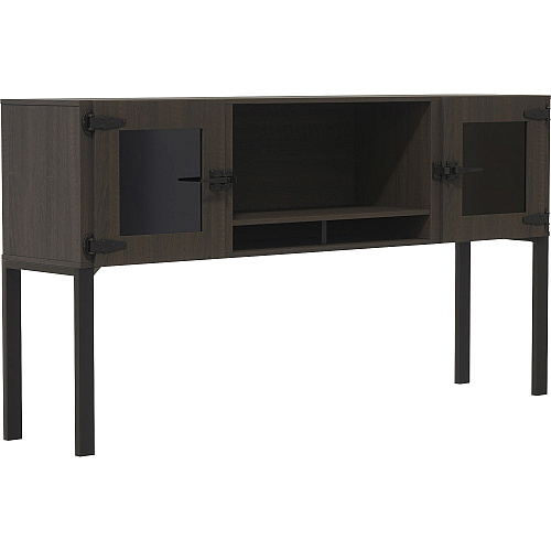 Mayline 72" Hutch with Glass Doors & Supports 38" Height x 72" Width x 15" Depth - 2 Door(s) - Material: Particleboard, Laminate, Metal, Steel - Finish: Southern Tobacco - 1 Each (MRHG72STO)