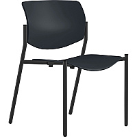 9 to 5 Seating Shuttle Armless Stack Chair with Glides Black Seat Color - Plastic Seat Material - Black Back Color - Plastic Back Material - Powder Coated, Black Frame Color - Four-legged Base - 1 Each (1210A00BFP01)